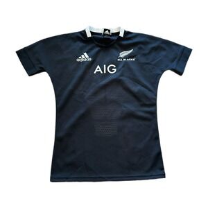 Adidas All Blacks Jersey Mens M Rugby AIG Home Shirt New Zealand
